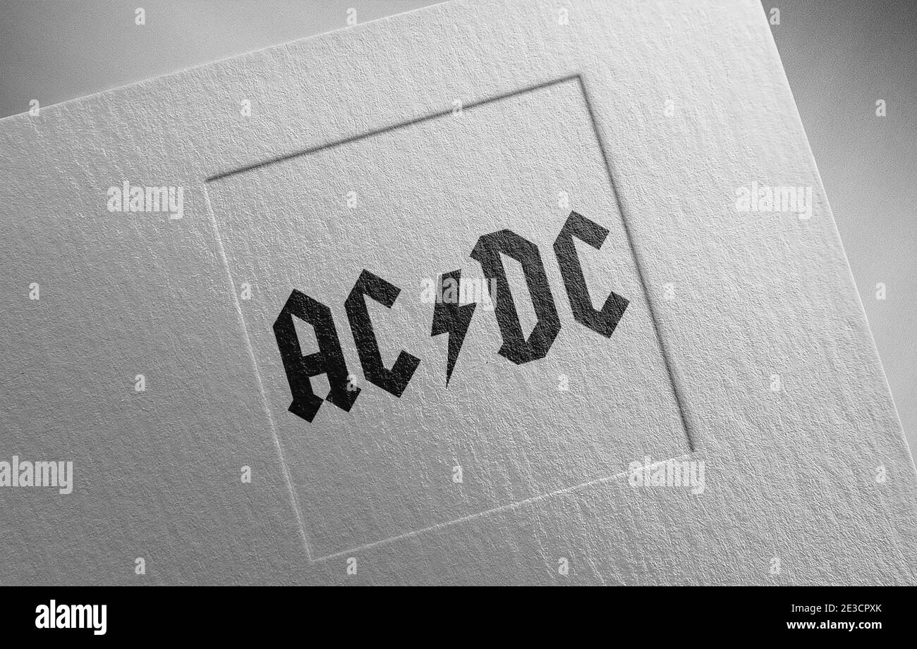 ac/dc logo paper texture illustration Stock Photo - Alamy