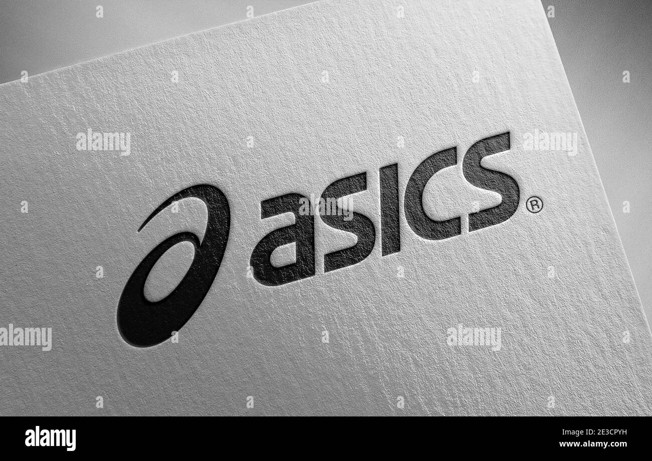 Asics logo Black and White Stock Photos & Images - Alamy