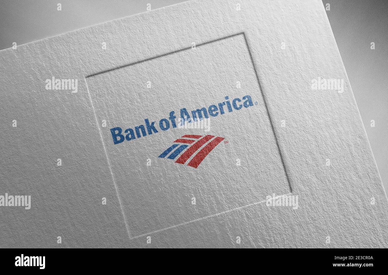 bank of america logo paper texture illustration Stock Photo