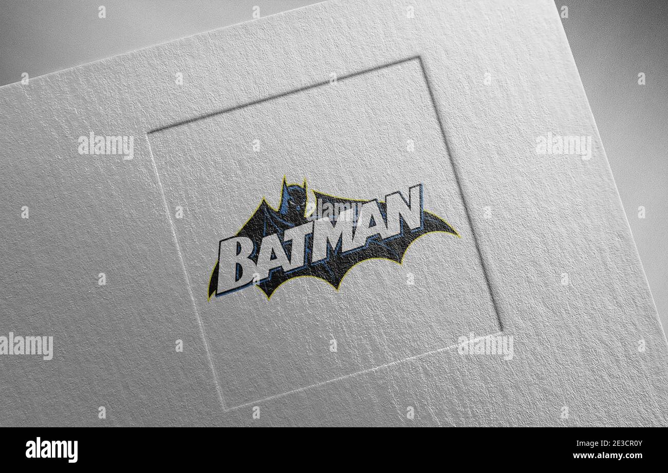 batman logo paper texture illustration Stock Photo
