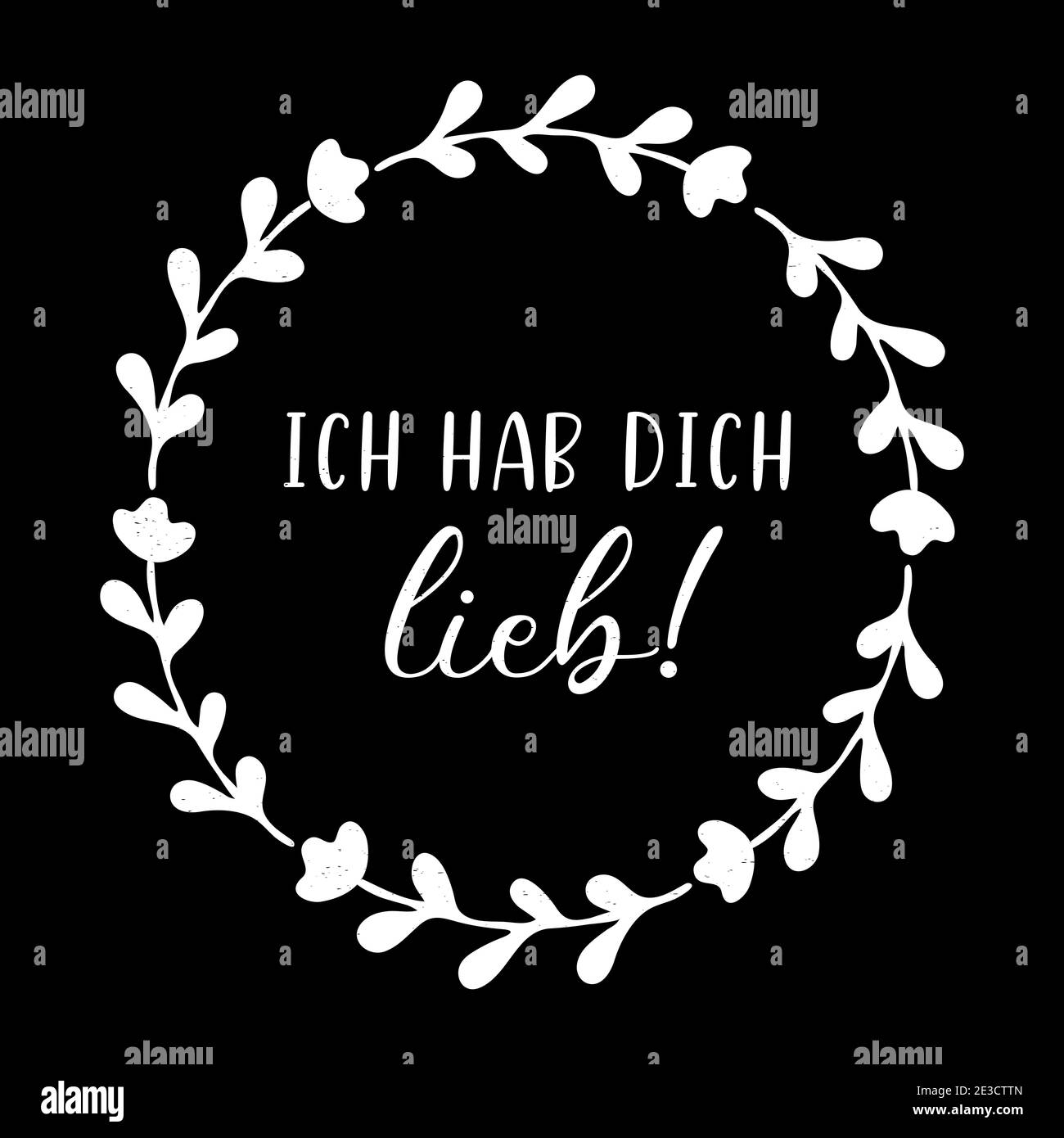 Hand sketched Ich hab Dich lieb German quote, meaning I love you Romantic  calligraphy phrase. Lettering Stock Vector Image & Art - Alamy