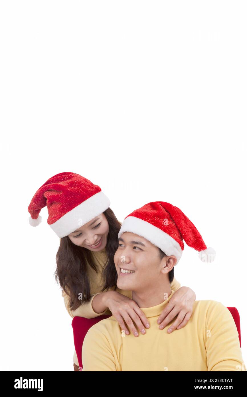 Asian woman wearing santa hi-res stock photography and images - Alamy
