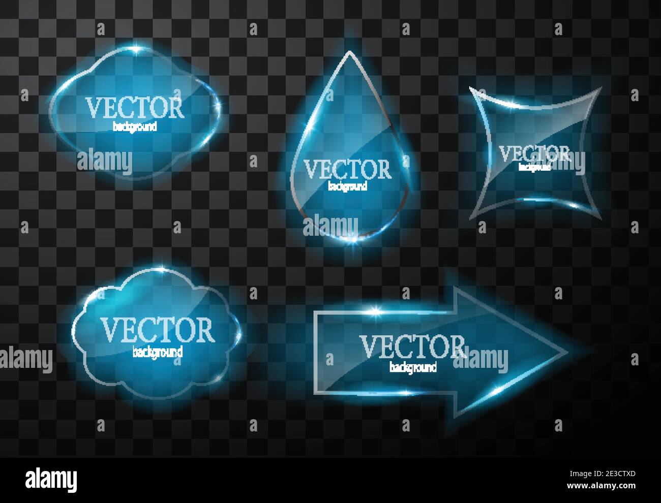 Glass vector button plane. Easy editable background Stock Vector