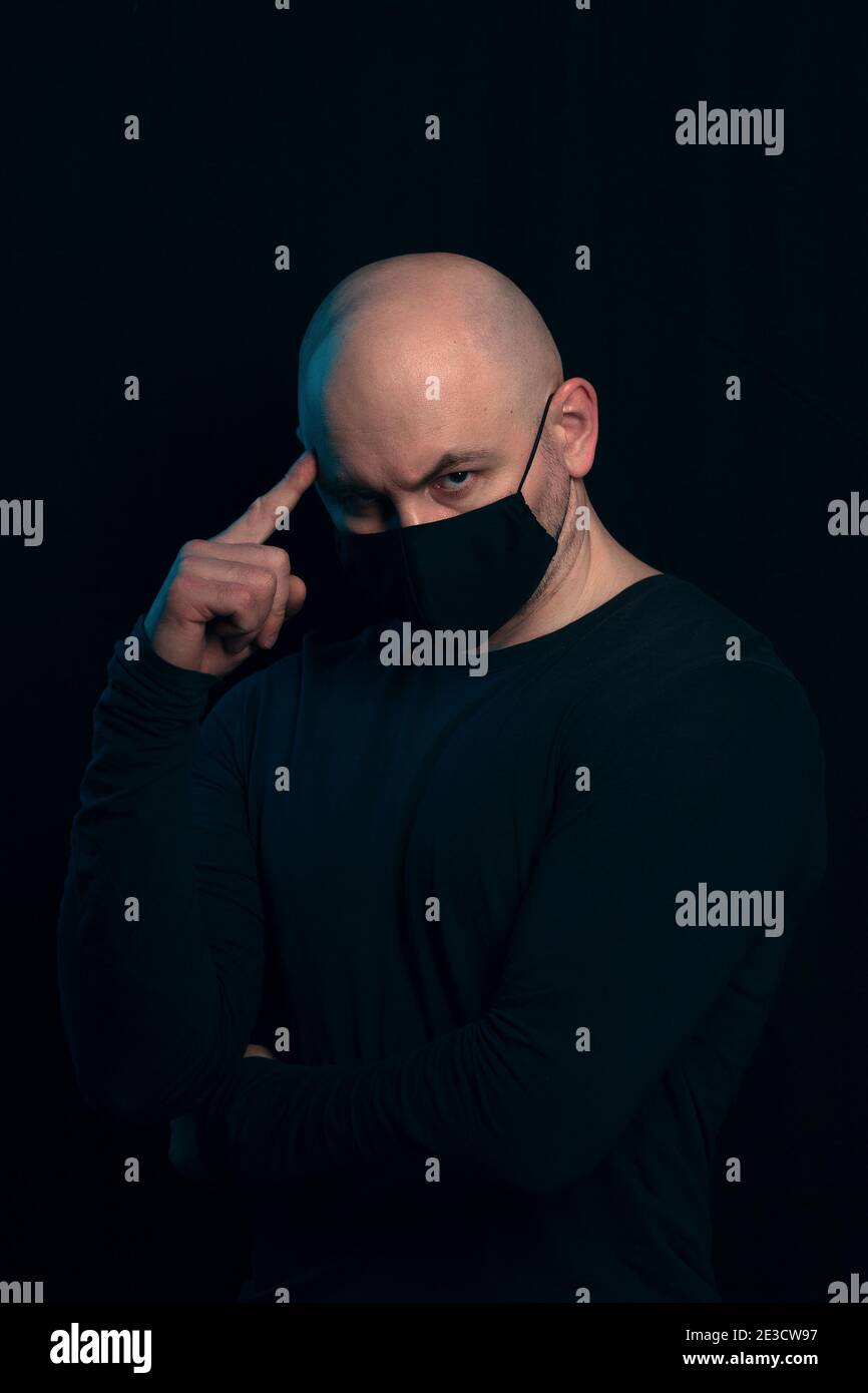 Portrait black man bald head hi-res stock photography and images - Alamy