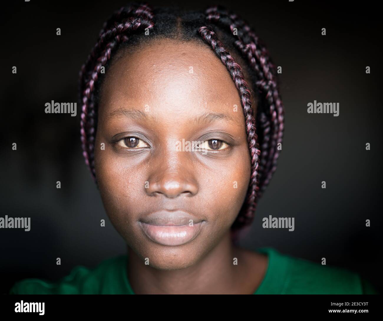 Young black African American woman portrait in indoors Stock Photo - Alamy