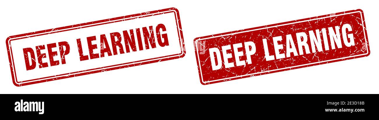 deep learning square stamp. deep learning grunge sign set Stock Vector ...