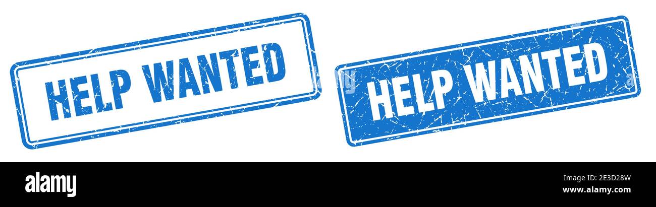 help wanted square stamp. help wanted grunge sign set Stock Vector