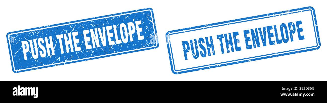 push the envelope square stamp. push the envelope grunge sign set Stock ...
