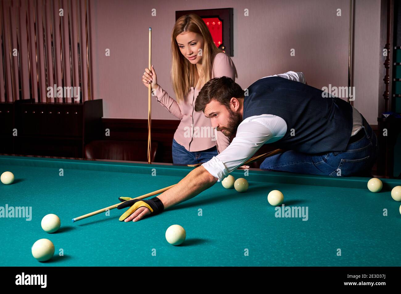 Pretty Young Women In Tops And Panties Playing Snooker In Modern Interior  House. Free Time, Weekend With Friends Concept Stock Photo, Picture and  Royalty Free Image. Image 112013795.