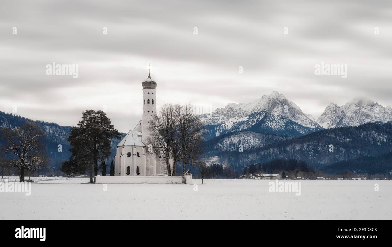 Castle neuschwanstein pilgrimage church of st coloman in the allgau hi ...