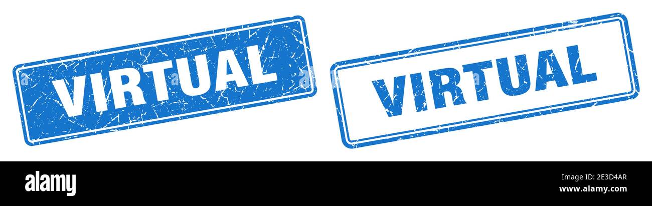 virtual square stamp. virtual grunge sign set Stock Vector