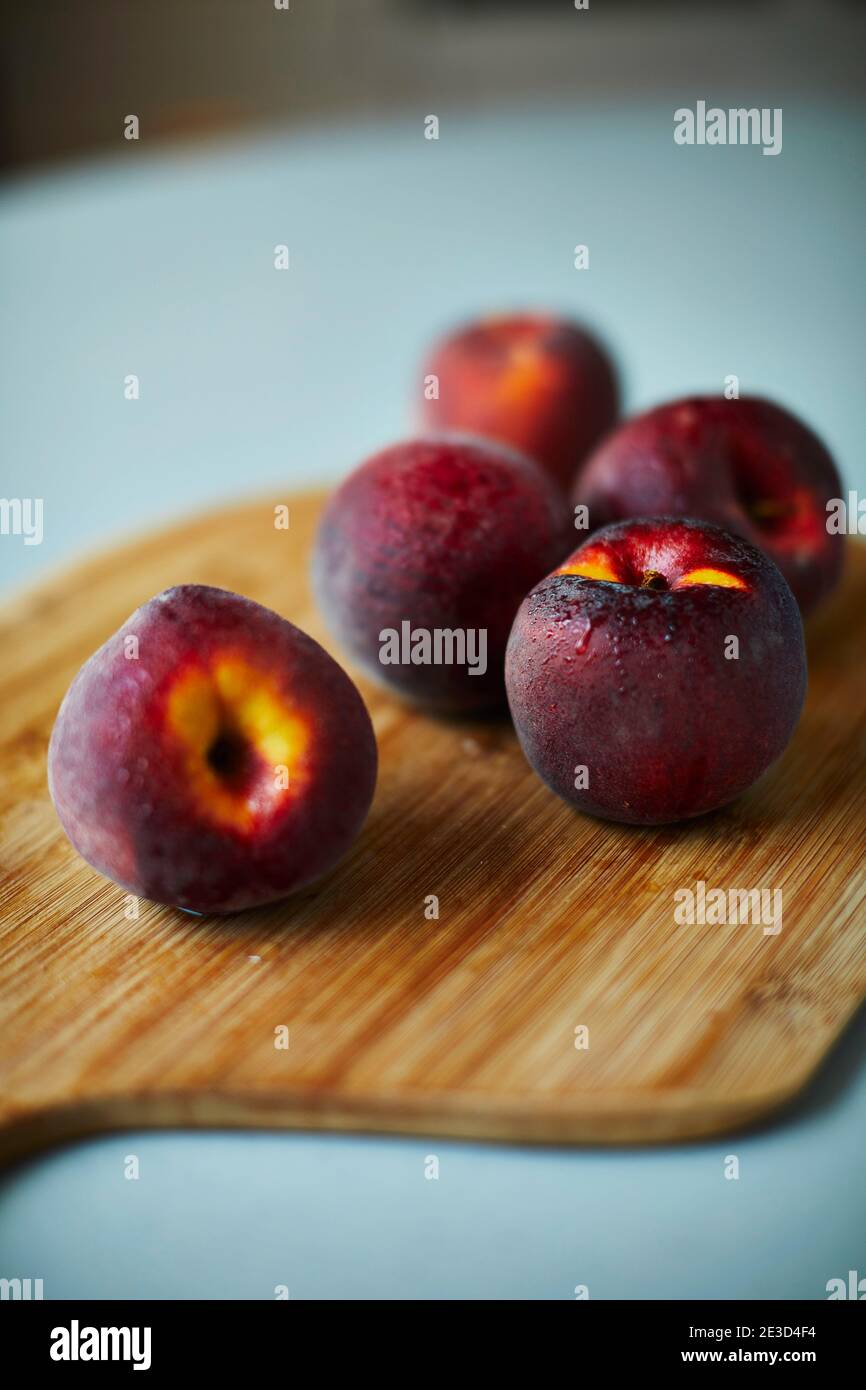 Sweet and juicy Summer Peaches Stock Photo