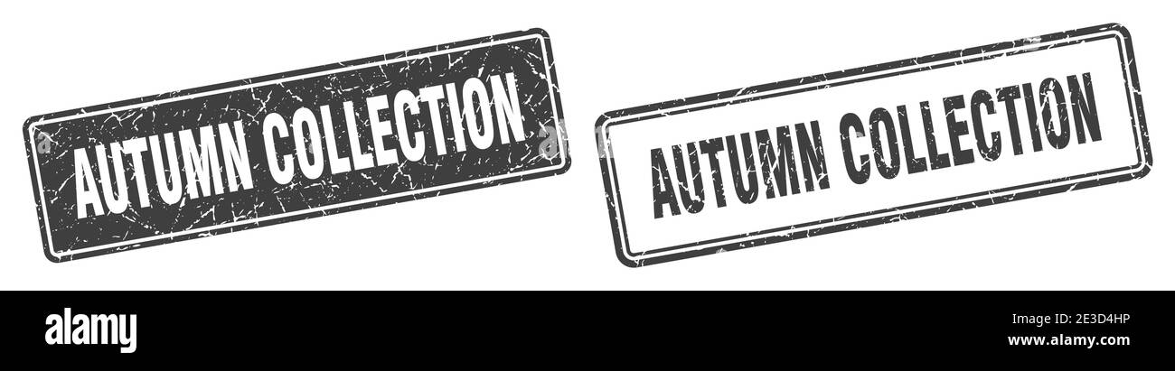 autumn collection square stamp. autumn collection grunge sign set Stock ...