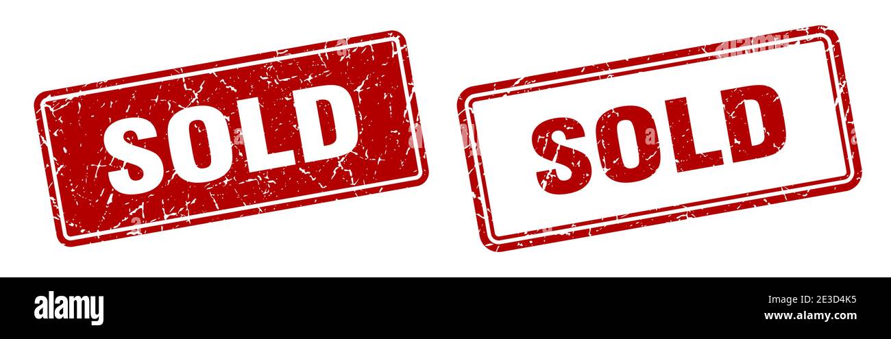 sold square stamp. sold grunge sign set Stock Vector Image & Art - Alamy