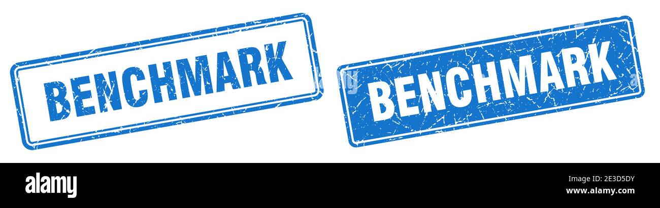 benchmark square stamp. benchmark grunge sign set Stock Vector