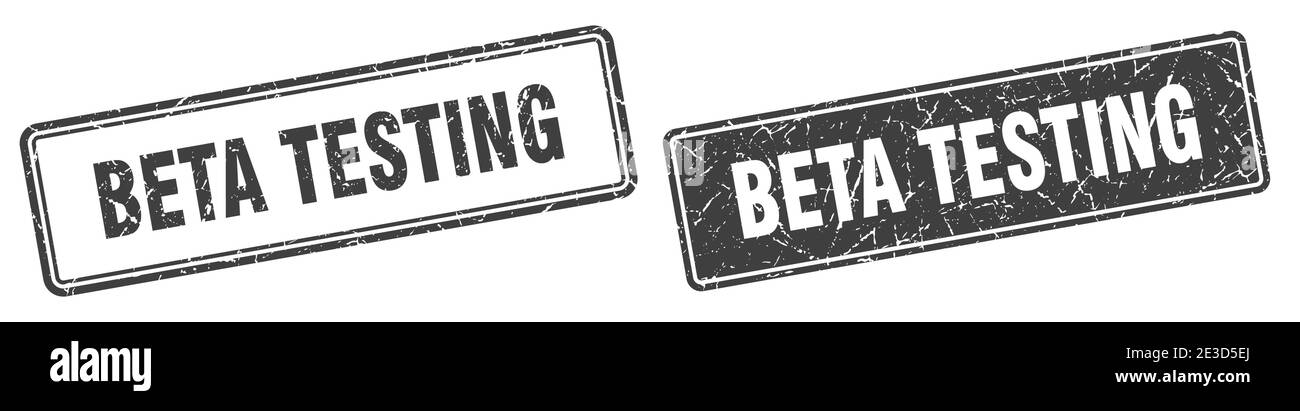beta testing square stamp. beta testing grunge sign set Stock Vector