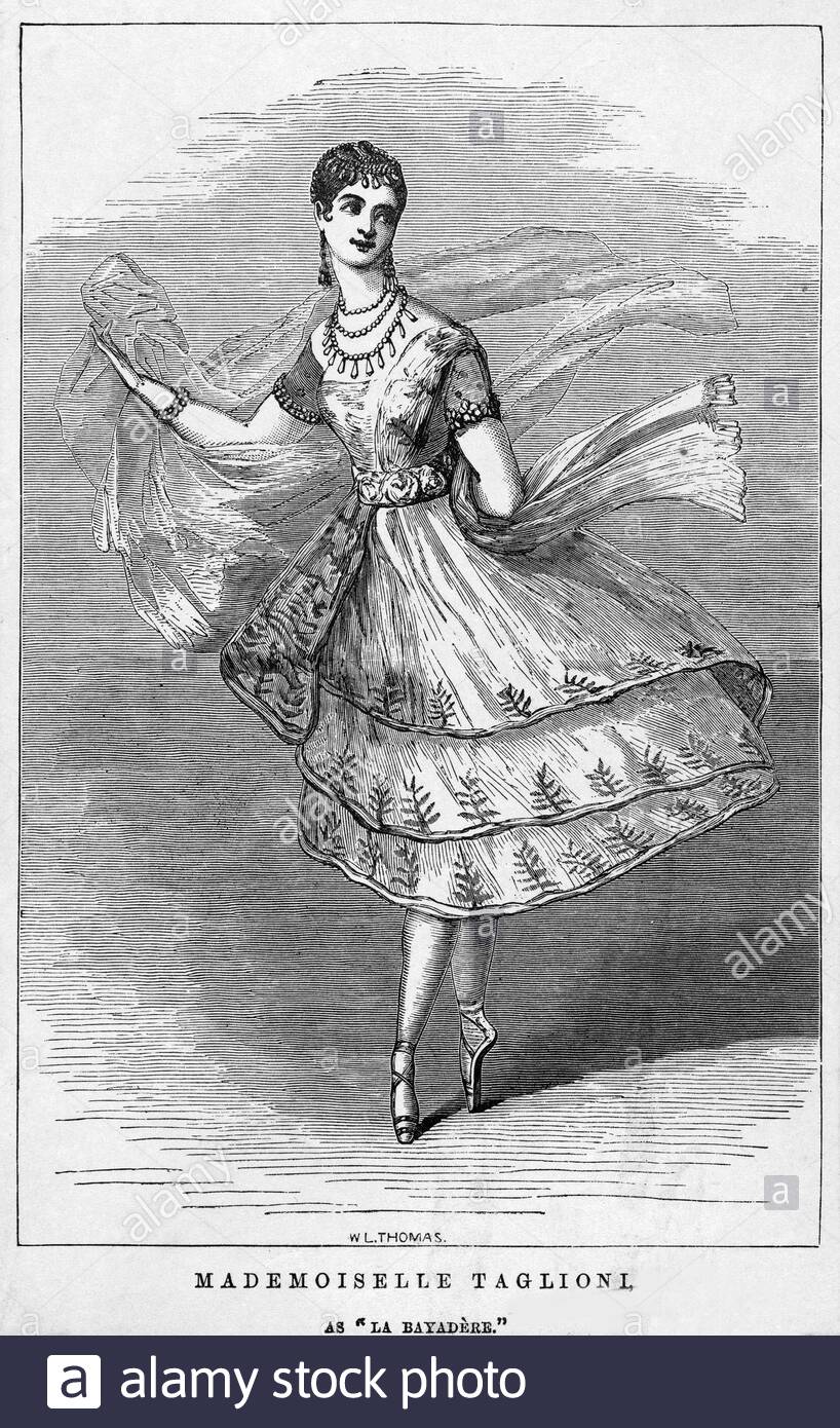 Marie Taglioni, Comtesse de Voisins, 1804 – 1884, was an Italian ballet dancer, vintage illustration from 1830 Stock Photo