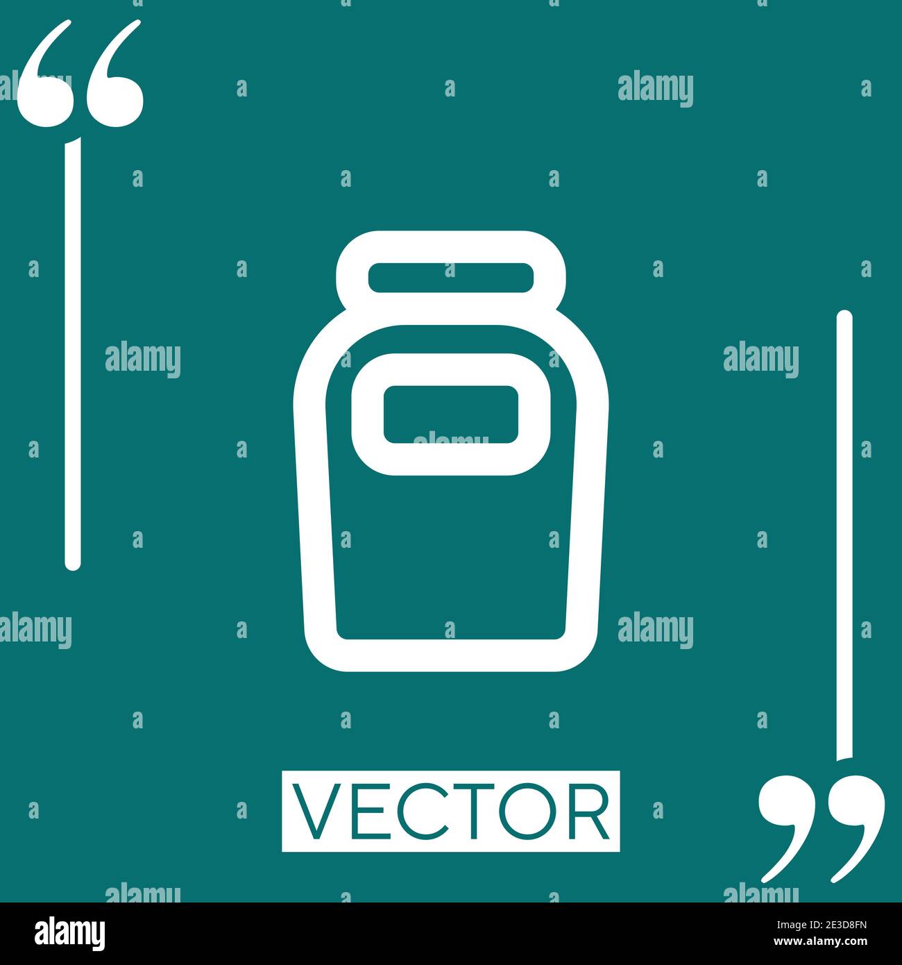 jam flask outlined labeled container vector icon Linear icon. Editable stroke line Stock Vector