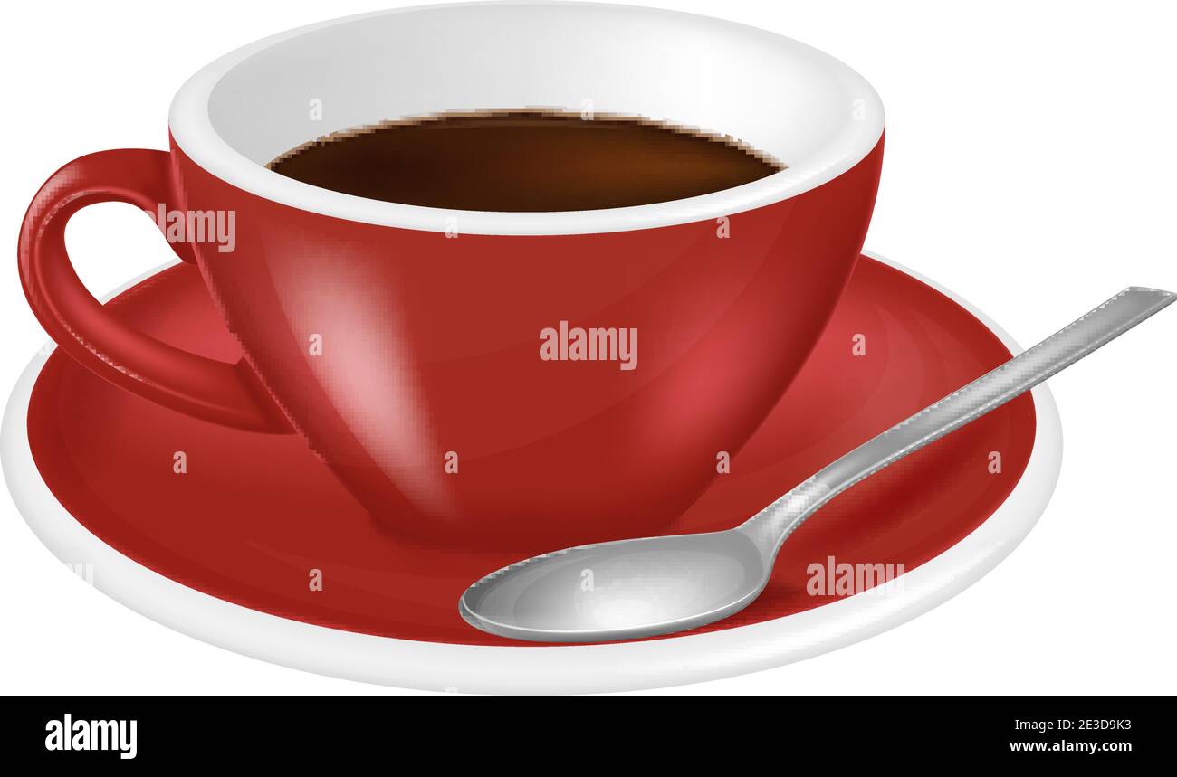 Coffee cup with spoon. Vector illustration Stock Vector Image & Art - Alamy