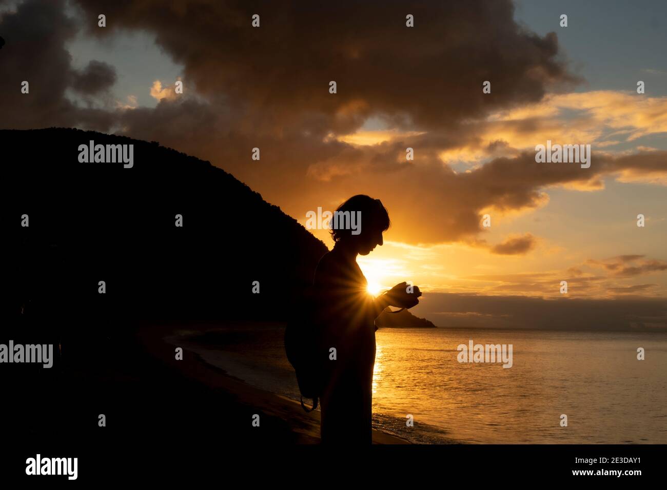 Plage Grande Anse, Deshaies, Guadalupe, French Antilles Stock Photo