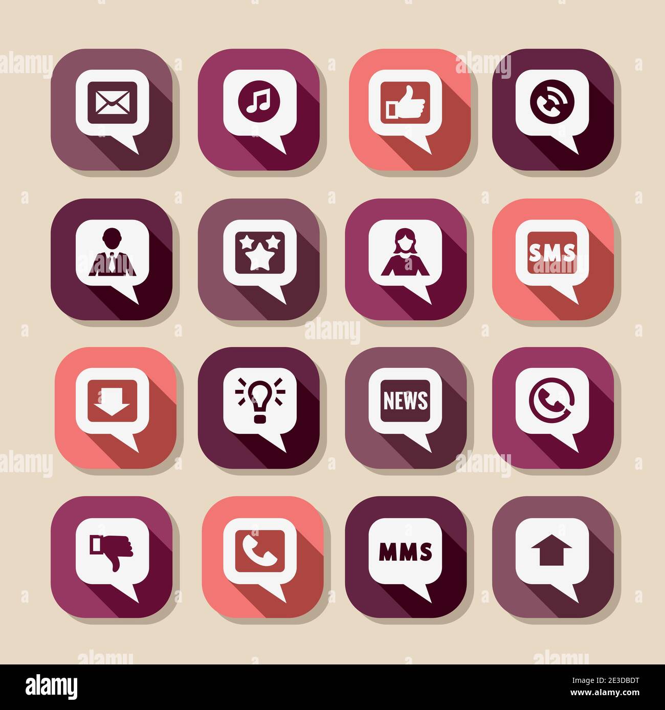 Speech Bubbles Concept Vector Icons Set. Stock Vector