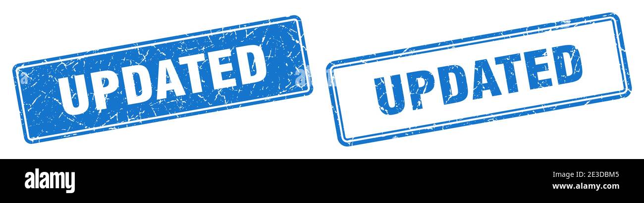 updated square stamp. updated grunge sign set Stock Vector Image & Art ...