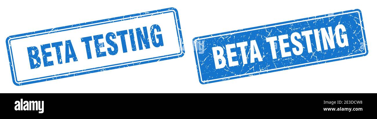 beta testing square stamp. beta testing grunge sign set Stock Vector