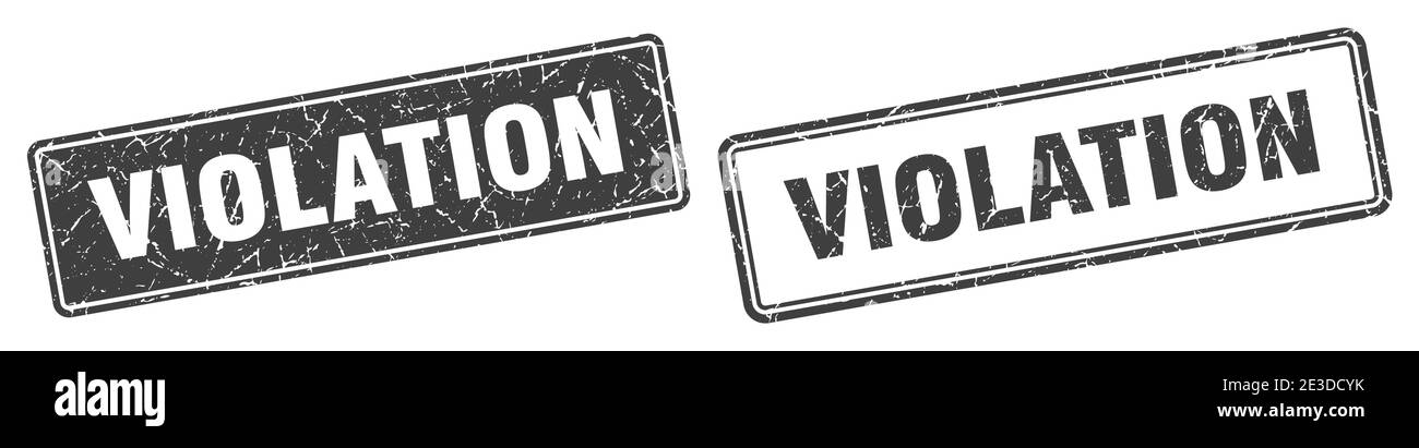 violation square stamp. violation grunge sign set Stock Vector Image ...