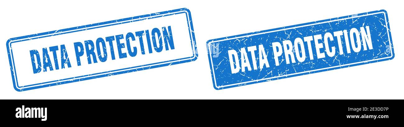 data protection square stamp. data protection grunge sign set Stock Vector