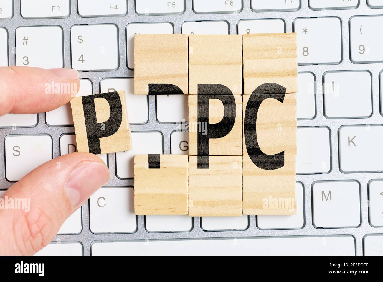 Model pay per click PPC for advertising on websites Stock Photo