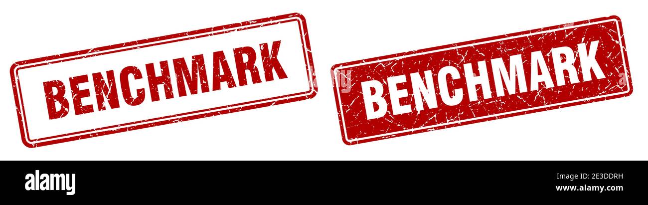 benchmark square stamp. benchmark grunge sign set Stock Vector
