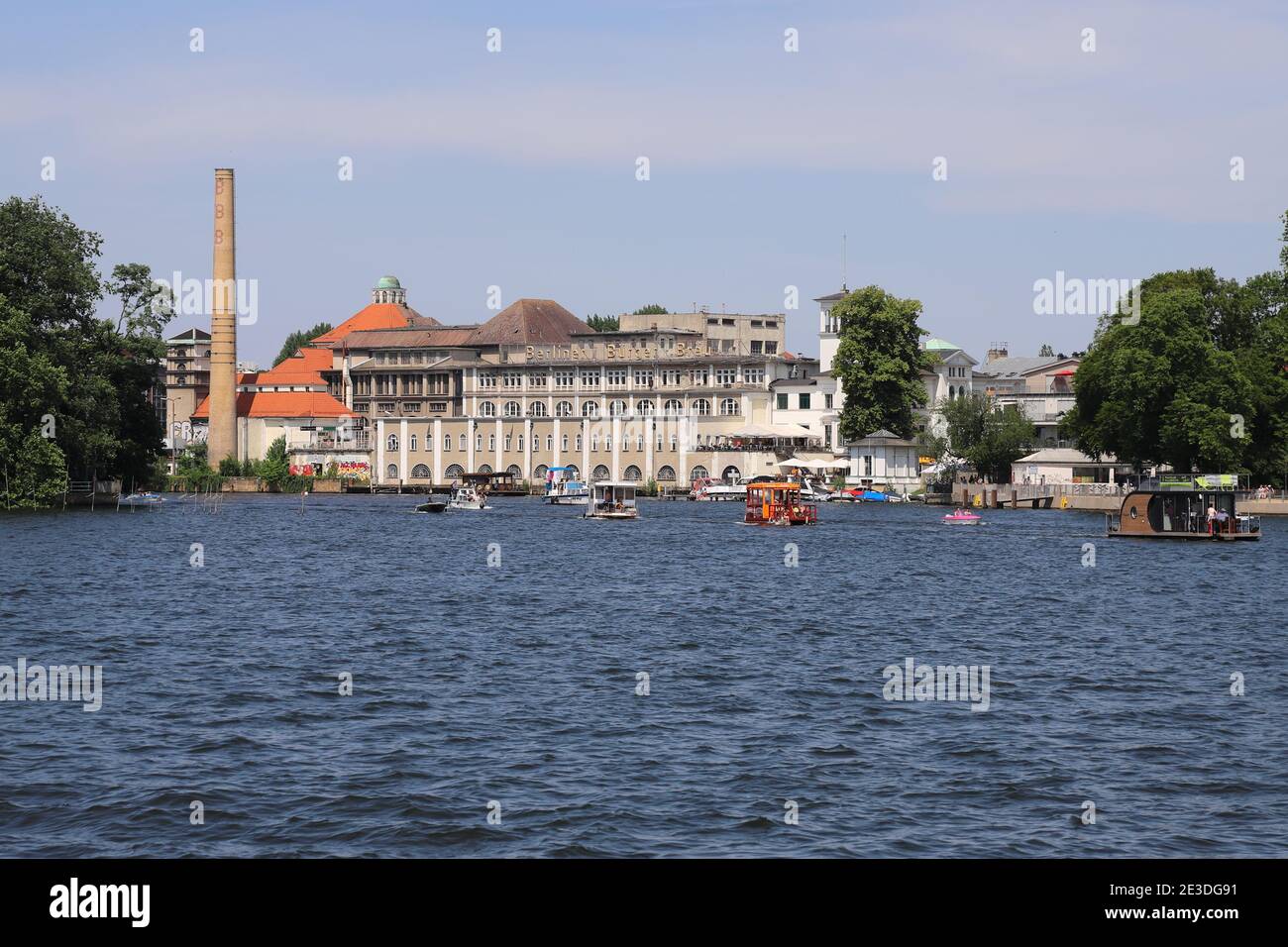 GERMANY, BERLIN, TREPTOW-KÖPENICK - JUNE 09, 2018: Building of the Berliner Bürgerbräu brewery wich closed the beer production in 2010. Stock Photo