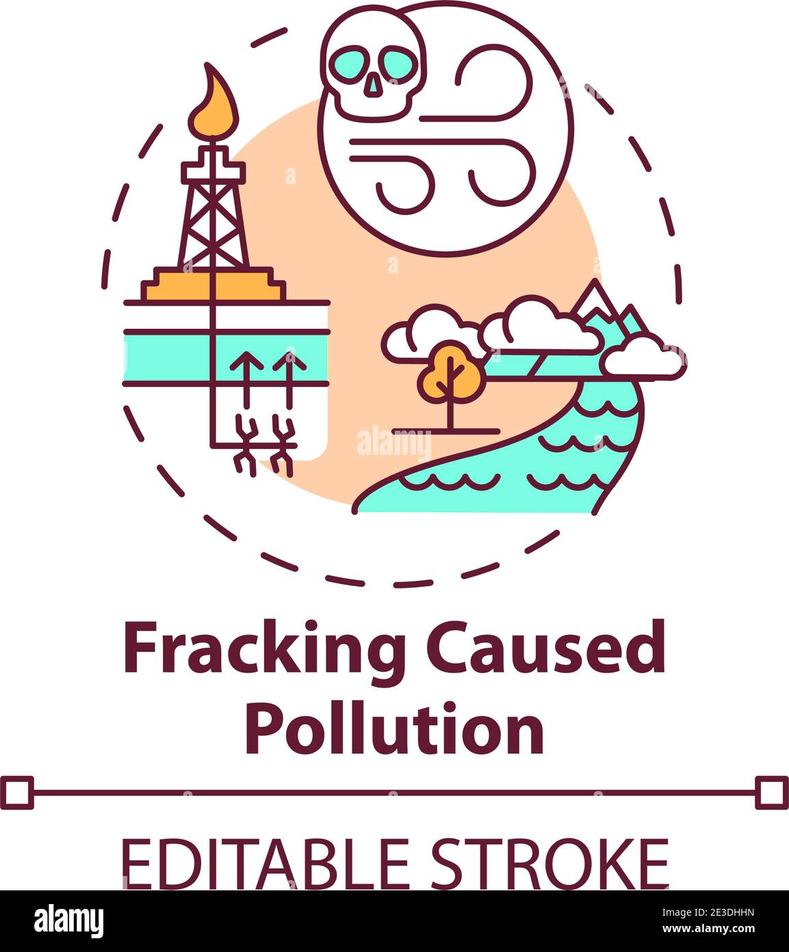 Fracking caused pollution concept icon Stock Vector Image & Art - Alamy