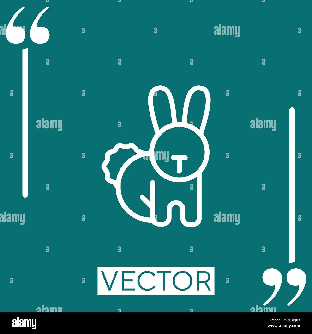 rabbit vector icon Linear icon. Editable stroke line Stock Vector