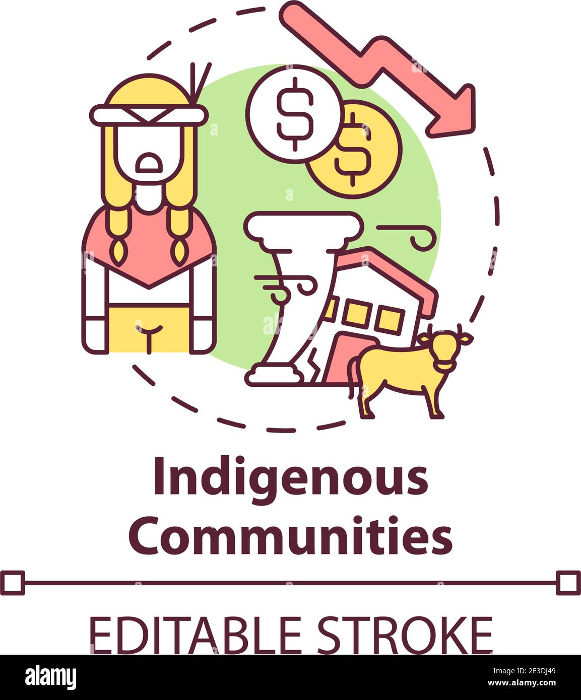 Indigenous community concept icon Stock Vector
