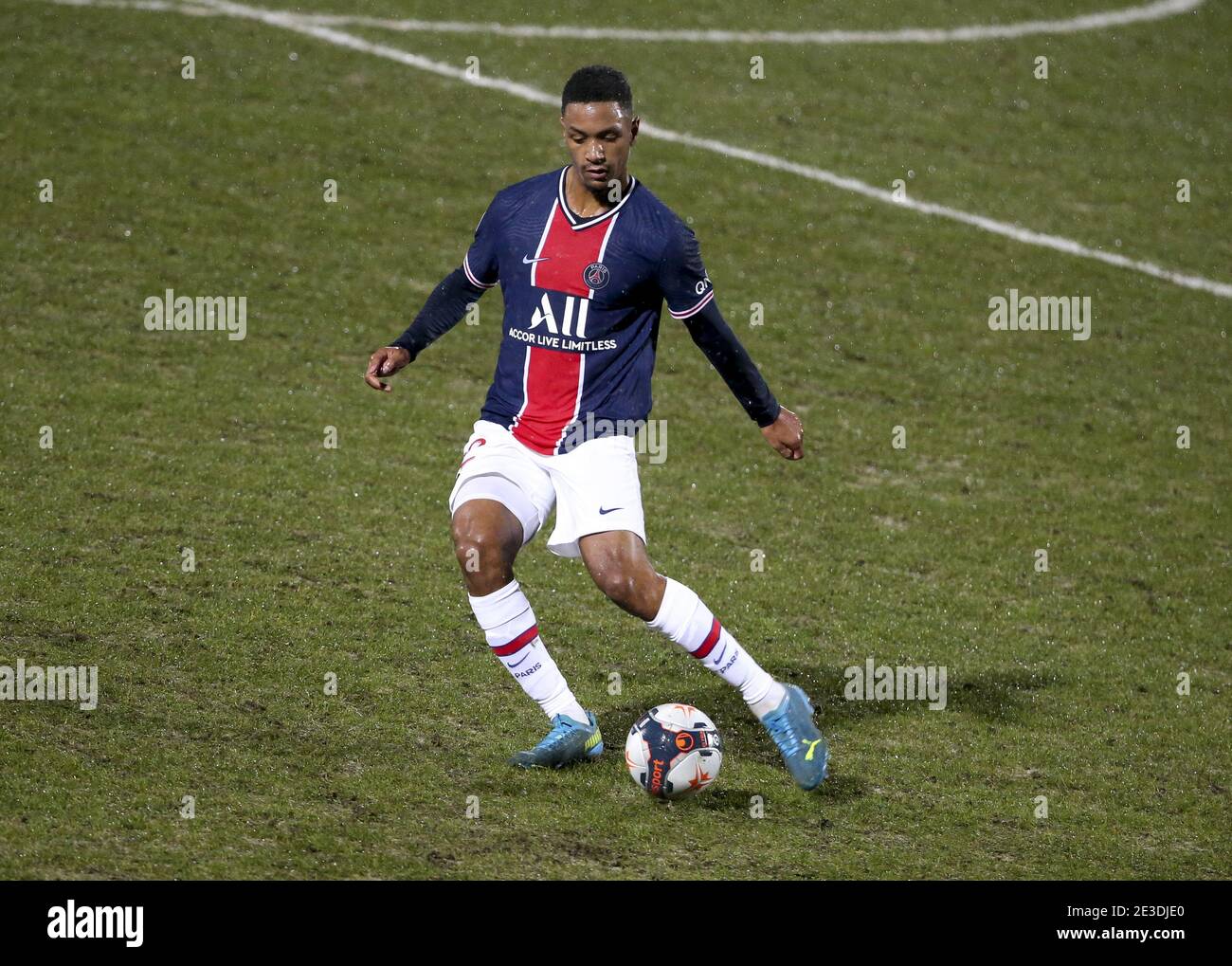 Abdou Diallo of PSG during the French championship Ligue 1 football match between Angers SCO and Paris Saint-Germain on January 16, 2021 at Stade Raymond Kopa in Angers, France - Photo Jean Catuffe / DPPI / LiveMedia Stock Photo