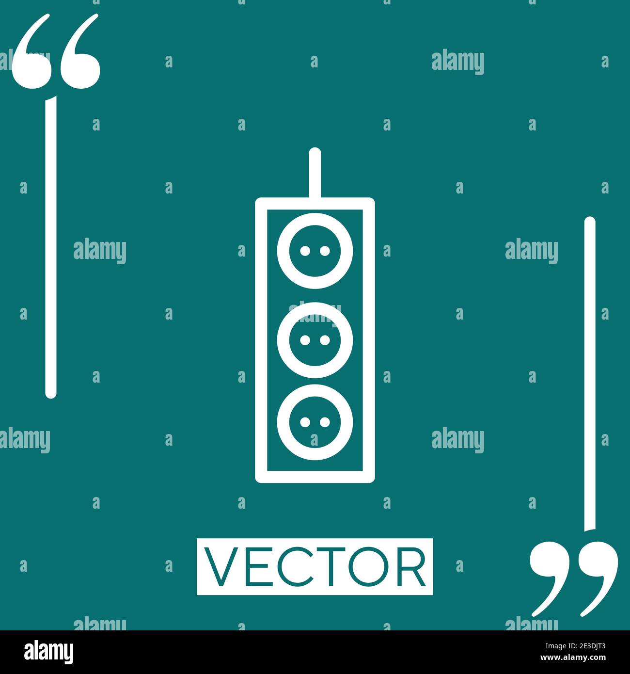 three electric plugs vector icon Linear icon. Editable stroke line Stock Vector
