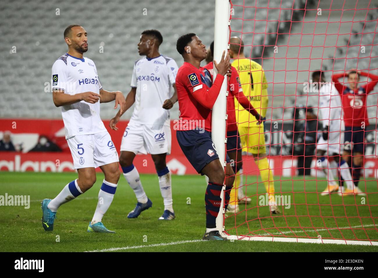 DAVID 9 LOSC during the French championship Ligue 1 football match between  Lille OSC and Stade de Reims on January 17, 2021 at Pierre Mauroy stadium  in Villeneuve-d'Ascq near Lille, France -