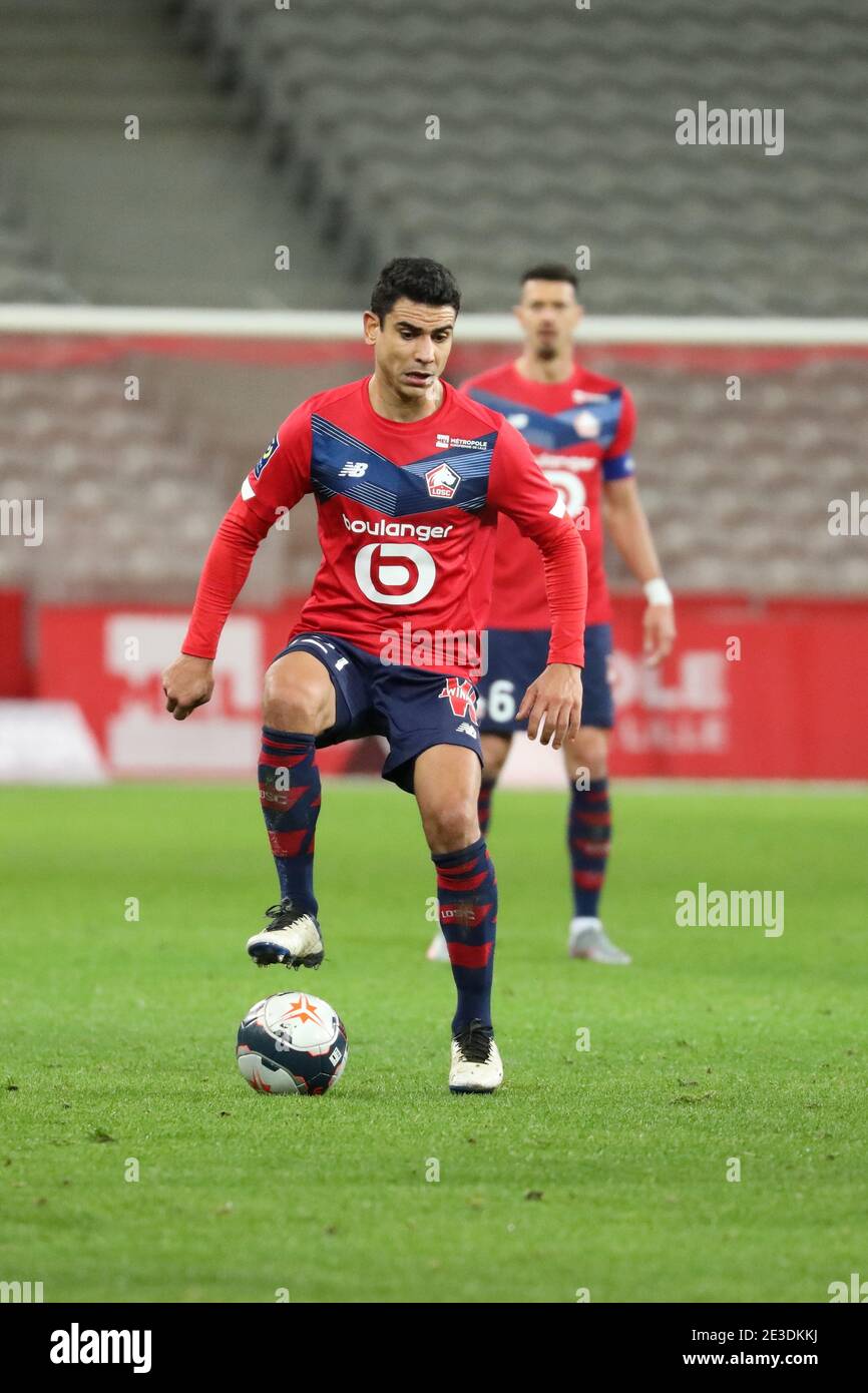 Benjamin ANDRE 21 LOSC during the French championship Ligue 1 football match  between Lille OSC and Stade de Reims on January 1 / LM Stock Photo - Alamy