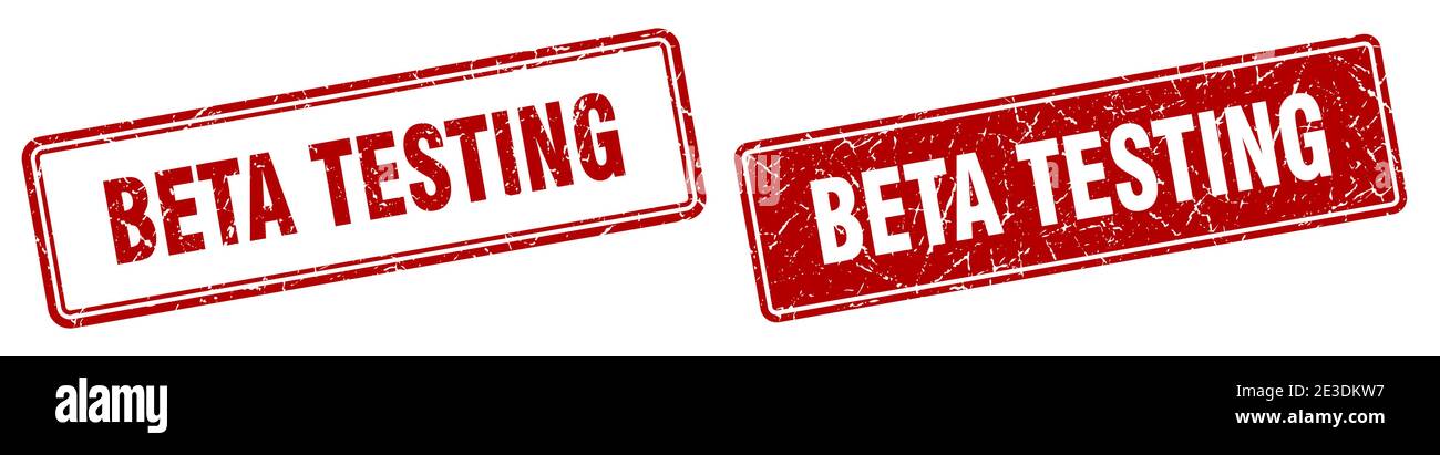 beta testing square stamp. beta testing grunge sign set Stock Vector