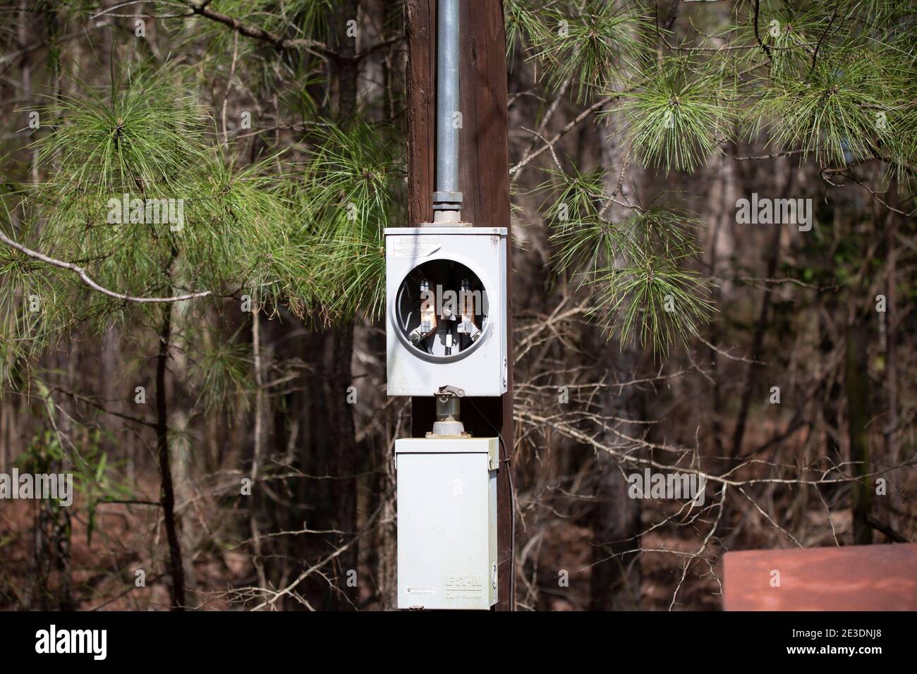 Old electrical pannel box that has been gutted Stock Photo - Alamy