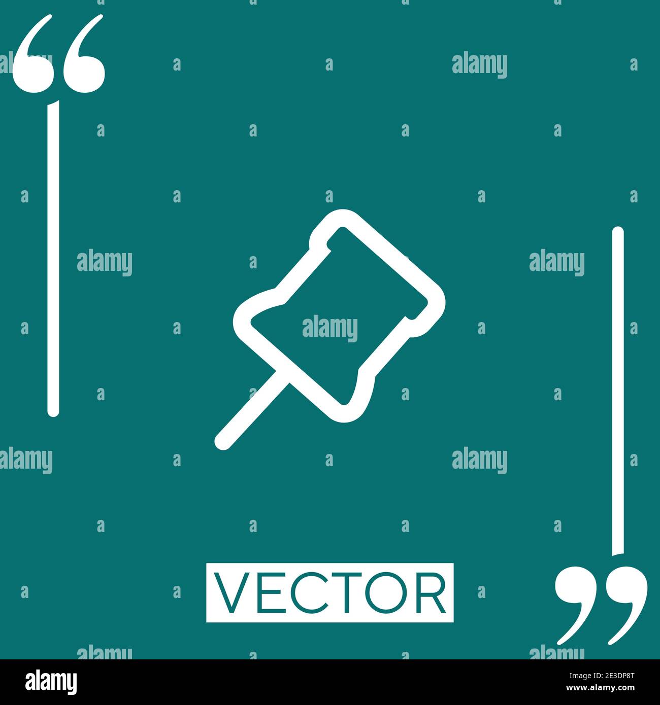 pin office supply outline Linear icon. Editable stroke line Stock Vector