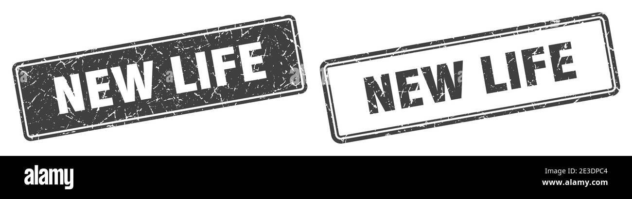 new life square stamp. new life grunge sign set Stock Vector Image ...