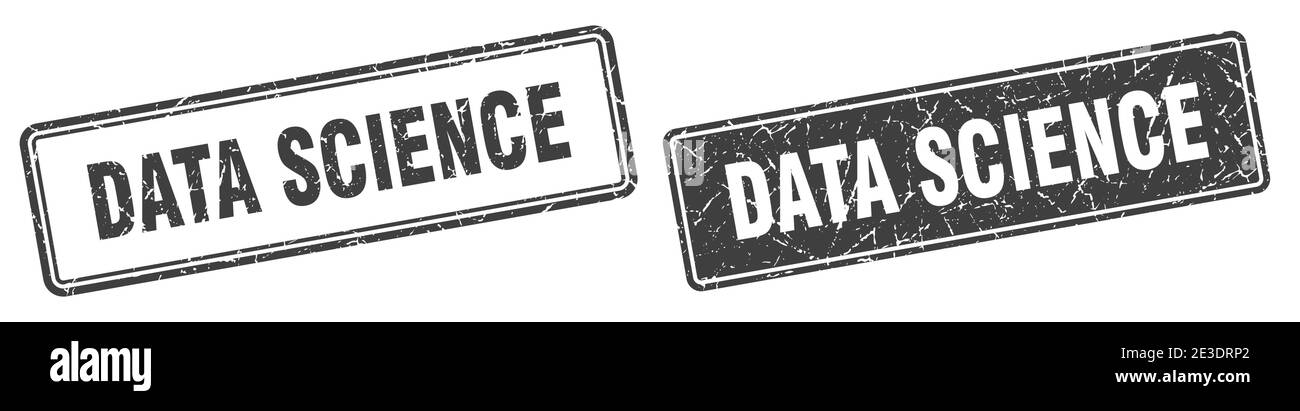 data science square stamp. data science grunge sign set Stock Vector ...