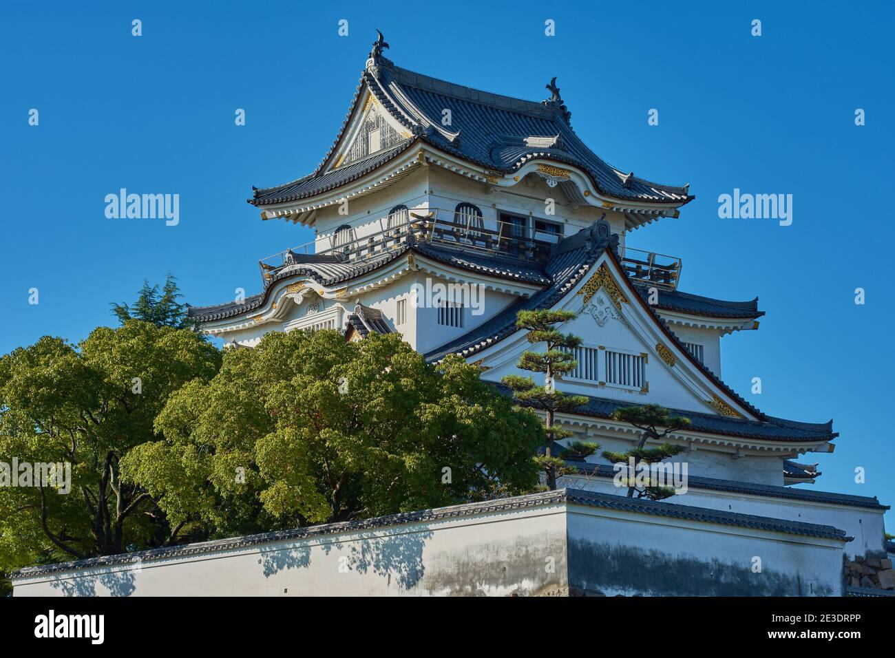 Kishiwada castle (Chikiri Castle) built in 16th century in Kishiwada city, Osaka Prefecture, Japan Stock Photo