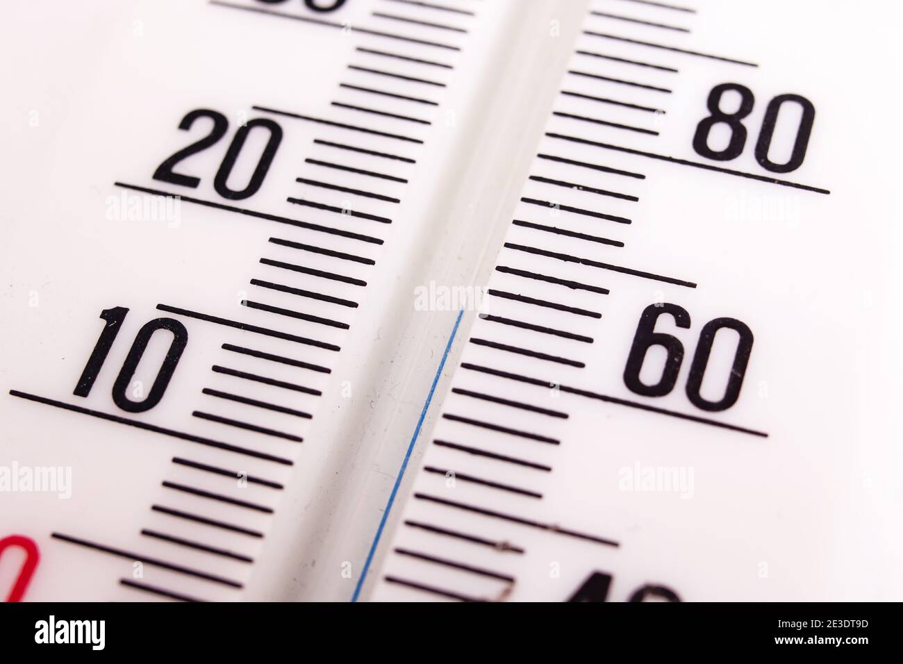 Mercury column of a room thermometer, home microclimate Stock Photo Alamy