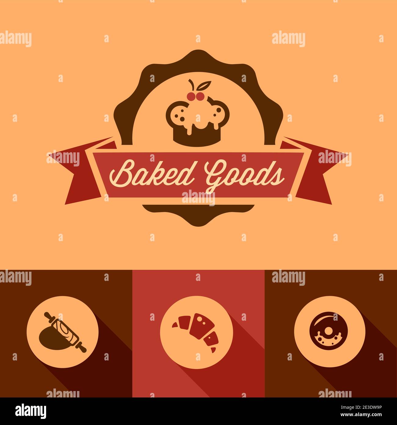 Illustration of Bakery in Flat Design Style Stock Vector Image & Art ...