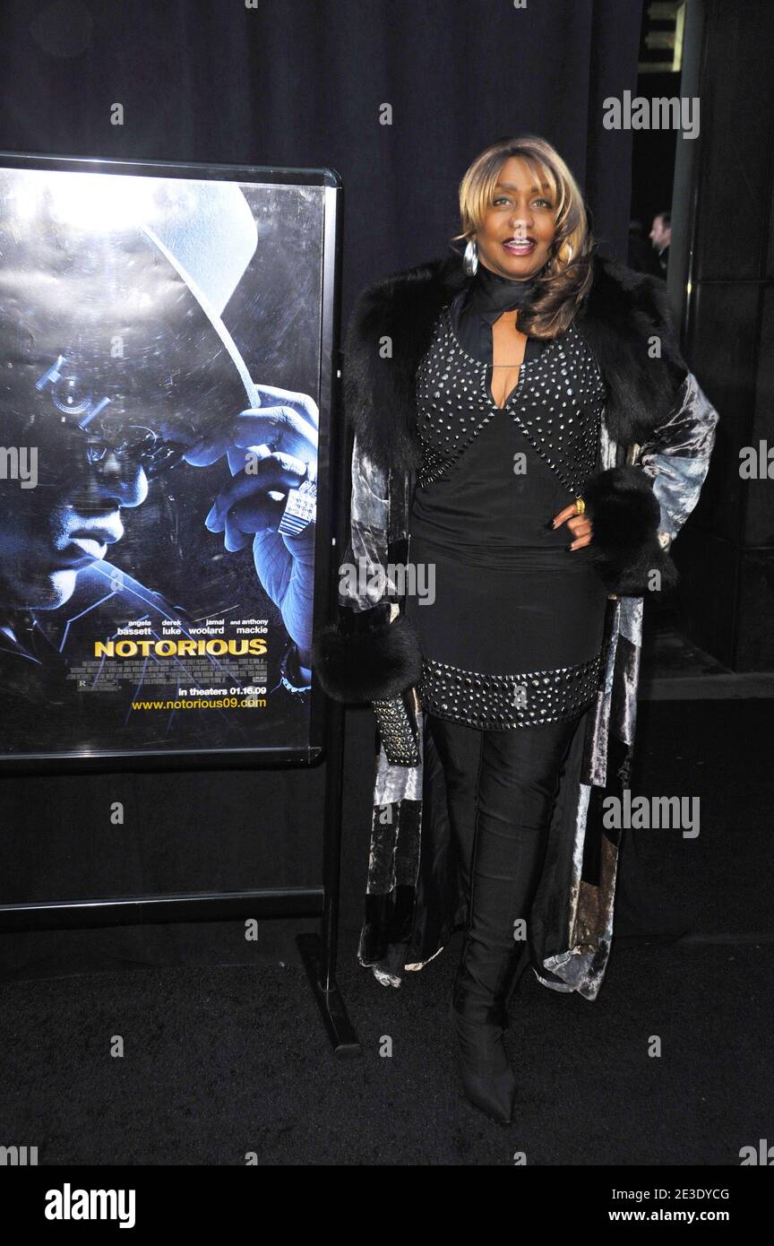 Janice Combs arriving for the premiere of 'Notorious' at the AMC Lincoln Square in New York City, NY, USA on January 7, 2009. The movie is telling the life and death story of famous rap artist Notorious B.I.G. Photo by Gregorio Binuya/ABACAPRESS.COM Stock Photo