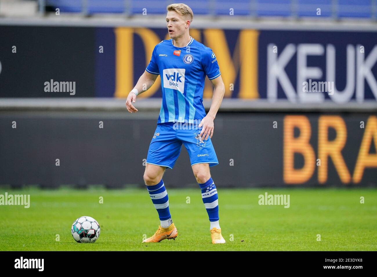 GHENT, BELGIUM - JANUARY 17: Andreas Hanche Olsen of KAA Gent during the  Pro League match between KAA Gent and Royal Antwerp FC at Ghelamco Arena on  J Stock Photo - Alamy
