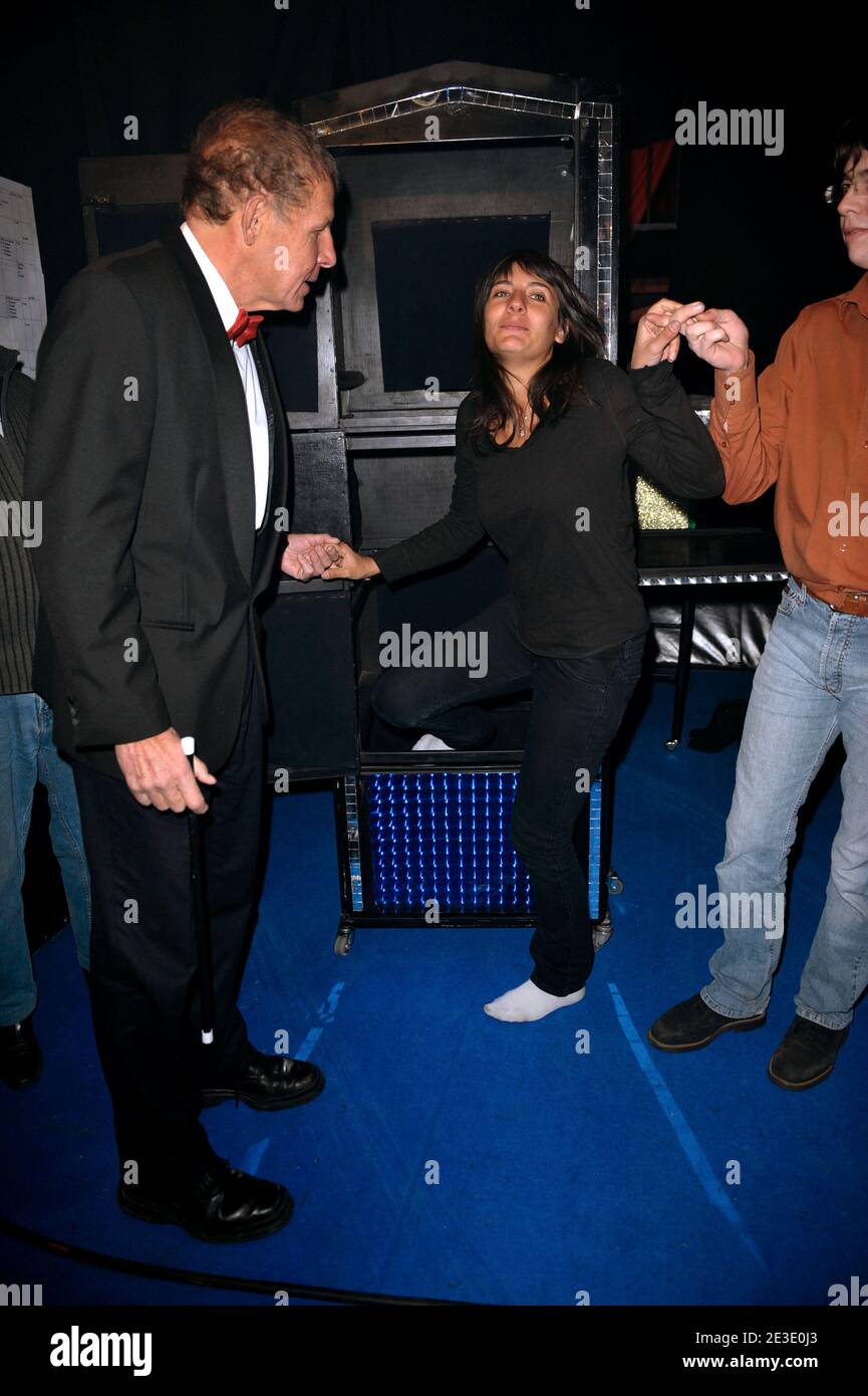 Patrick Poivre d'Arvor and Estelle Denis attend the 11th Gala De La Presse to benefit the NGO 'Action Innocence' at the Cirque Phenix in Paris, France on January 9, 2009. Photo by Giancarlo Gorassini/ABACAPRESS.COM Stock Photo